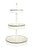 Creative Co-op EC0259 Decorative Wood & Tin Three Tier Tray, Cream