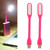Soseelnee Mini Flexible Light, Portable USB Led Reading Night Lamp for PC Laptop Computer Notebook Power Bank - 2 Pack (Pink)