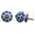 Indian Shelf 4 Pieces Knobs for Kitchen Cabinets and Drawers | Flower Chest of Drawer Knobs | Dresser Knobs Kids Blue | Door Knob Pull Ceramic | Hardware Pulls | Cute Knobs