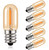 Hcnew E12 LED Light Bulb Filament Candelabra Bulbs,T16 1W Vintage Edison Screw Bulb Tubular Night Light,Small Light Bulb Ultra Warm White 2200K Amber Glass,10 Watt Equivalent,Non dimmable, 6 Pack