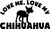 Love Me, Love My Chihuahua Dog Two for One Wall Decals for Walls Peel and Stick Wall Art murals Black Small 8 Inch