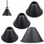 STGLIGHTING 4-Pack 7.08" Industrial Vintage Metal Bulb Guard Iron Black Hanging Ceiling Cone DIY Light Shade Decorative Replacement Lamp Shade for Pendant Light Table Lamp Wall lamp Wall Sconce