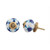 Indian Shelf 4 Pieces Knobs and Pulls for Cabinets | Flower Kid Drawer Pulls | Blue Farmhouse Knobs | Ceramic Cabinet Knob | Decorative Drawer Knobs | Dresser Knobs Kids