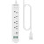 WANDOFO 2 Prong Power Strip, 5 FT Extension Cord Surge Protector, 5 Outlets and 3 USB, 13A/1625W, Polarized Two Prong to Three Prong Outlet Adapter Converter, Wall Mount, White
