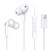 XNMOA USB C Earbuds with Mic,HiFi Stereo Type C Headphones,Noise Canceling Type C Earphones for Samsung Galaxy S23, S23 Ultra,S22, S21,iPad and Most USB C Devices with Type C Plug Port,White