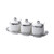 Fvstar Ceramic Sugar Bowls 3pcs Porcelain Seasoning Pots with Spoons,Lid and Tray Kitchen Spice Canister Jar Set Countertop Condiment Container for Sugar,Pepper,Coffee,Spice,Salt (White)