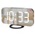 XSUPER Digital Alarm Clock, 6.5" Large LED Mirror Electronic Clock with Dual USB Charge Ports, Bedside Clock with Snooze Function, Auto Adjustable Brightness Modern Desk Wall Clock for Home Office