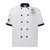 Custom Chef Coat Short Sleeve Chef Jacket Personalized Uniform Add Name & Logo-Black White-3XL