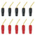 10 Pack 2mm Banana Plug Pin Screw Type Adapter, 2mm Audio Speaker Cable Connector, Copper Gold Plated 2mm Banana Plug Curved Pin Screw Wire Male Connector, Black & Red Bend Banana Tip Adapter