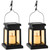2 Pack Solar Candle Lantern, Solar Garden Lanterns Outdoor Hanging Waterproof, LED Flameless Solar Powered Outdoor Lanterns with Strong Clip for Patio Garden Yard Backyard Decorative (2 Pack)