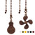 Ceiling Fan Chain Extender Light Pull Chain Set, 12 Inch Ornaments Extension Chains with Decorative Light Bulb and Fan Cord for Ceiling Light Lamp Fan Chain,Red Bronze