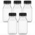 5 Pcs 8 oz Plastic Juice Bottle Reusable Transparent Bulk Beverage Containers for Juice, Milk And Other With Black Lids