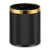 BRIEFHUMAN Stainless Steel Garbage Can?Small Office Gold Trash Can, Black and Gold Garbage bin,Detach-A-Ring' Metal for Powder Room, Bathroom, Home,Office? Modern Home (Double Black)