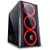 Pcyes Saturn Astros Desktop Mid Tower Computer Case with Acrylic Window Side 3 Fans (Black/Red)