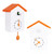 KEYPOWER Cuckoo Clock Cuckoo Wall Clock,Cuckoo Bird Voices Call, Design Clock Pendulum, with Timed Alarm Clock,Bird House, Wall Art Home Living Room Kitchen Office Decoration (5.Orange)