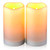 6" x 3.25" Large Outdoor Solar Powered Candles - Flameless Pillar Waterproof Rechargeable Candle Set, White Resin, Flickering LED Light, Rechargeable Solar Battery Included, Use for Patio Decor