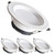 FAZRPIP LED Recessed Downlight, 4pack Flat Spot Lights CRI85+, 3000K-6000K Baffle Trim Ultra-Thin Round Aluminum Alloy Recessed Lights Anti-Glare Spotlights 5W/9W/12W/18W