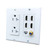 BOPLAT Power Outlet with Ethernet Coax HDMI Wall Plate - 4 HDMI Keystones + 2 CAT6 RJ45 Jack+ 1 Coaxial Cable Cover Plate - White