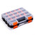 Double Side Tool Storage Box with Removable Plastic Partition, Hardware Box Storage, 34-Compartments, Excellent for Screws, Nuts, Small Parts, Black/Orange