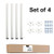 QLLY 28 Inches Height Tall Metal Desk Legs, Adjustable(+1) Office Table Furniture Leg Set, Set of 4 (White)