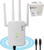 Maxkes WiFi Extender, WiFi Extender Signal Booster for Home,2023 New WiFi Booster Signal Amplifier 2.4G/5G Cover Up to 8500 Sq.ft & 35 Device 1200Mbps Internet Booster with Ethernet Port, Easy Set Up