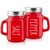 Red Salt and Pepper Shakers Set, Bivvclaz 4 oz Glass Red Salt Pepper Shaker Set with Stainless Steel Lid, Red Kitchen Decor and Accessories for Home Restaurants Wedding