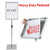 T-Sign Adjustable Heavy Duty Pedestal Poster Stand - Heavy Square Steel Base, Aluminum Snap Open Frame For 11 x 17 Inches, Both Vertical and Horizontal View Sign Displayed, Color Sliver