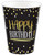 amscan Birthday Paper Cups - 9 oz. | Black & Gold | 8 Pcs.