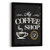 JANLAN Retro Style Coffee Quote My Coffee Shop Canvas Prints Wall Art-Coffee Signs Wall Art-Coffee Bar Wall Decor Accessories-Coffee Lovers Gift for Women and Men