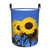 Sunflower Floral Laundry Basket Waterproof Collapsible Round Laundry Hamper Toys Clothes Organizer Gift Basket For Room