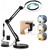 8X Magnifying Glass with Light and Stand, Veemagni 2-in-1 Real Glass Magnifying Desk Lamp & Clamp, 3 Color Modes Stepless Dimmable, LED Lighted Magnifier with Light for Hobby Crafts Repair Close Works