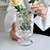 Glass Vase, Embossed Big Base Vase, Flower Vase Decorative for Home Office Wedding Holiday Party Celebrate. Hydroponic Green Plant Vase