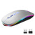 HOTLIFE LED Wireless Mouse, Slim Rechargeable Silent Bluetooth Mouse, Portable USB Optical 2.4G Wireless Bluetooth Two Mode Computer Mice with USB Receiver and Type C Adapter(Silver)