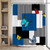 QWRSMYX Abstract Geometric Shower Curtain Blue Gray Black White Mid Century Modern Boho Geometry Fashion Creative Bathroom Decor Set Fabric with Hooks 70W x 70H Inch