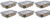Pyrex 3-cup Rectangle Glass Food Storage Sets (3 cup Containers (Pack of 6), Grey Lid)