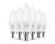 Flaspar E12 Candelabra LED Light Bulbs, ?600 Lumen 60W Equivalent 5000K Daylight White Chandelier, B11 Candle Light Bulb Small Base for Ceiling Fan, Home Kitchen Lighting, 6W Non-dimmable 6 Pack