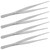 Bonsicoky 4Pcs Stainless Steel Tweezers, Long Tweezers with Precision Serrated Straight Tips, Non-slip Multitool Tweezer for Cooking, Repairing, Medical, Garden