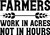 Farmers Work in Acres Not in Hours Funny Wheat Crops Grow Farm Wall Decals for Walls Peel and Stick Wall Art murals Black Small 8 Inch