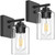 Set of 2 Wall Sconces for Bathroom, Modern Vanity Light Fixtures, Matte Black Wall Mount Lighting Lanterns, Farmhouse Wall Lights with Clear Glass Shade for Bedroom Living Room Mirror Hallway Kitchen
