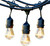 Newhouse Lighting Outdoor String Lights with Hanging Sockets; Weatherproof Technology; Heavy Duty 25-foot Cord; 10 Lights Bulbs Included (2 Free Replacement), Black, 25 ft