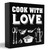 Modern Kitchen Wooden Box Sign Table Decor Plaque Cook with Love Wood Box Sign Art Home Kitchen Shelf Desk Decoration 5 x 5 Inches