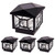 GreenLighting Geometric Square Solar Post Cap Lights Fits 4x4 Wood, 4x4 & 5x5 PCV/Vinyl Outdoor Solar Powered Post Cap Light, Fence Post, Landscaping, Deck, Garden- Bright LED, Waterproof Black 4 Pack