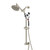 Westbrass SCH700P-07 Drill-Free Adjustable Height Slide Extension Bar with 5-Function Rainfall Shower Head and Panda Hand Held Sprayer, Satin Nickel
