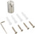 Displays2go Stainless Steel Edge Grip Standoffs, Set of 4, 1" x 1.5", Round, Chrome (EG2538SS)