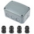 Outdoor Junction Box,Nineleaf IP66 Weatherproof Electrical Project Boxes PVC/ABS Plastic Enclosure Box Universal Watertight 4.9 x 3.3 x 2.3 inch (125x86x62mm), with 4PK 20mm Cable Gland Grey(1 Set)