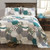 Lush Decor Briley Quilt 3 Piece Reversible Print Hexagon Pattern Patchwork Neutral Bedding Set King Turquoise Blue