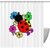 VAPOKF Shower Curtain for Bathroom Decor, Colorful Ladybug and Flower Waterproof Polyester Fabric Bath Curtain Set with 12 Hooks - 66x72 Inches