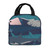 Reusable Lunch Tote Bag Sharks Blue Cartoon Plaid Insulated Lunch Bag Durable Cooler Lunch Box