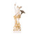 Hermes Mercury God Zeus Son Roman Statue Alabaster Gold Tone 7 Inches