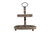 Creative Co-Op Distressed Brown Wood Metal Handle Two-Tier Tray